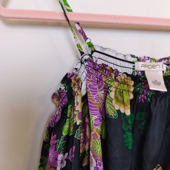 Arden B Oversized Floral Satin Off the Shoulder Quarter Sleeve Blouse Size xs - Picture 6 of 10